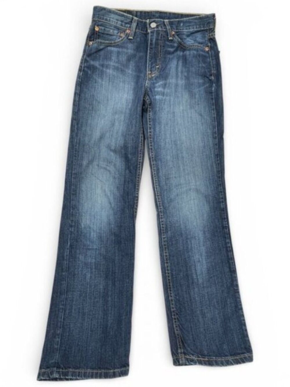 Levi's 514 Straight Fit Jeans Blue Denim Zip Fly Classic Men's 29x27